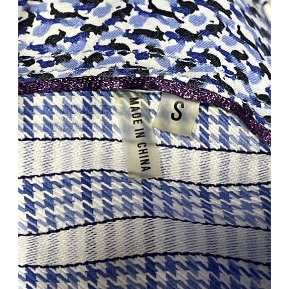 Bugatchi Uomo Shaped Fit Men Size Small Check Flip Cuffs Long Sleeve Dress Shirt - Picture 10 of 12